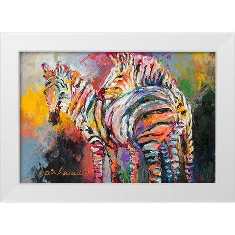 Zebras White Modern Wood Framed Art Print by Wallich, Richard