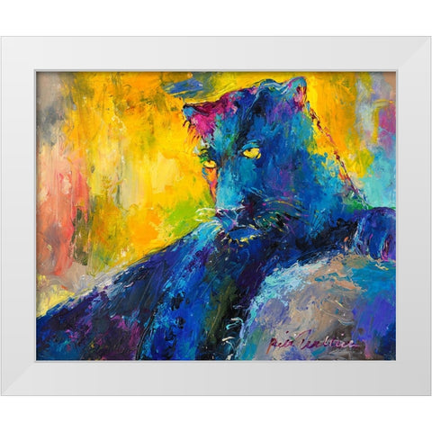 Black Panther White Modern Wood Framed Art Print by Wallich, Richard