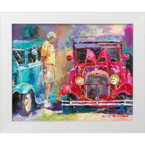 Old Cars White Modern Wood Framed Art Print by Wallich, Richard