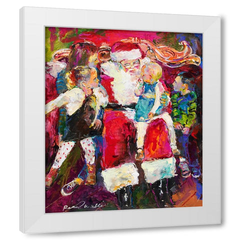 Santa and Bailey White Modern Wood Framed Art Print by Wallich, Richard