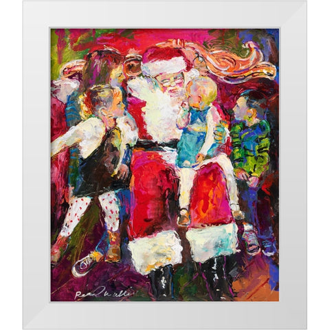Santa and Bailey White Modern Wood Framed Art Print by Wallich, Richard