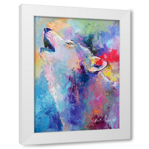 Wolf White Modern Wood Framed Art Print by Wallich, Richard