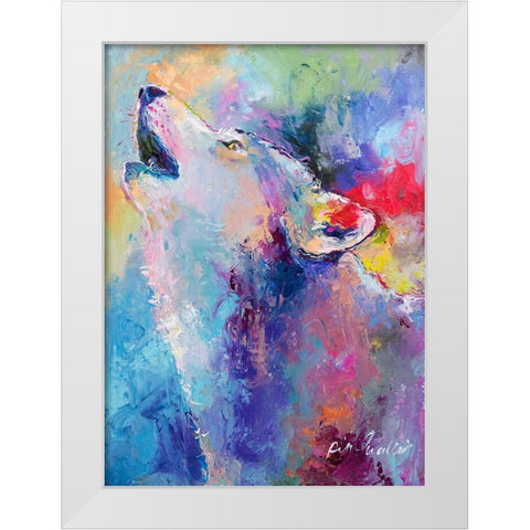 Wolf White Modern Wood Framed Art Print by Wallich, Richard
