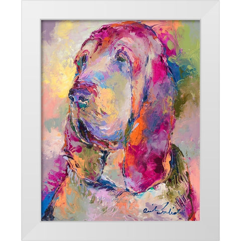 Blood Hound White Modern Wood Framed Art Print by Wallich, Richard