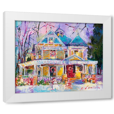 Christmas House White Modern Wood Framed Art Print by Wallich, Richard