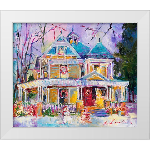 Christmas House White Modern Wood Framed Art Print by Wallich, Richard