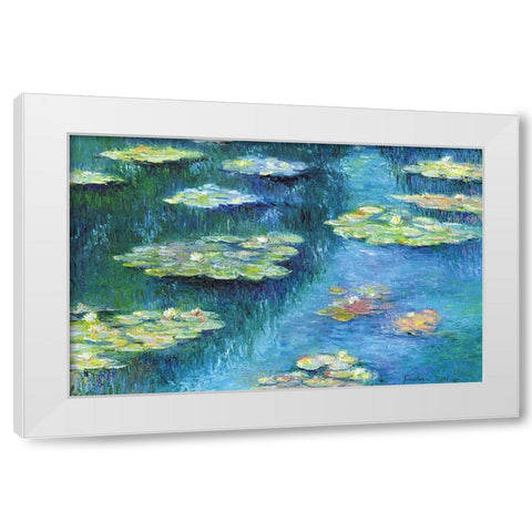 Botanical Garden Lilies 1 White Modern Wood Framed Art Print by Wallich, Richard