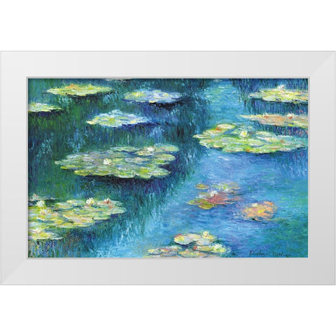 Botanical Garden Lilies 1 White Modern Wood Framed Art Print by Wallich, Richard