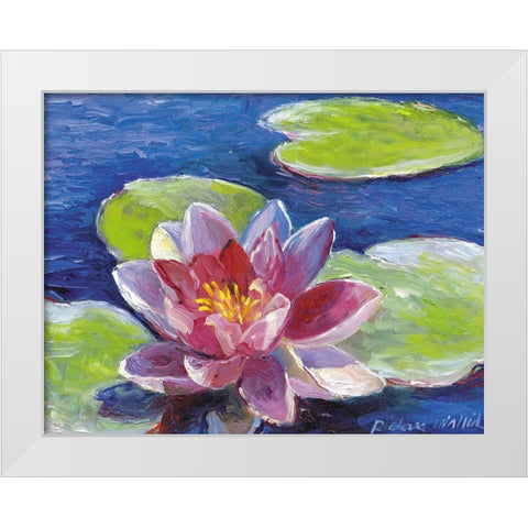 Lily Pad Flowers White Modern Wood Framed Art Print by Wallich, Richard