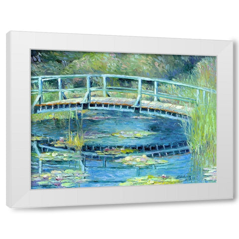 Botanical Garden Lilies White Modern Wood Framed Art Print by Wallich, Richard