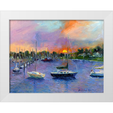 Wickford At Dusk White Modern Wood Framed Art Print by Wallich, Richard