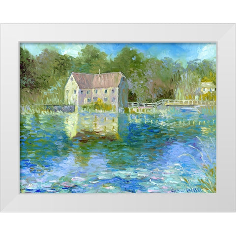 Old Mill White Modern Wood Framed Art Print by Wallich, Richard