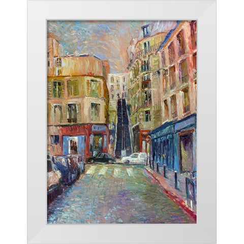 Paris Stairs White Modern Wood Framed Art Print by Wallich, Richard