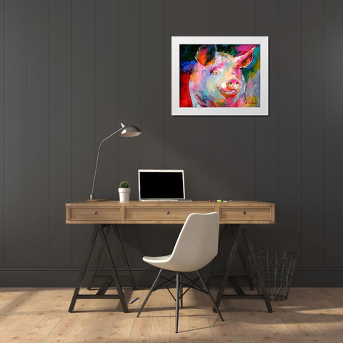 Art Pig 1 White Modern Wood Framed Art Print by Wallich, Richard