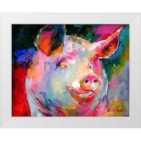 Art Pig 1 White Modern Wood Framed Art Print by Wallich, Richard