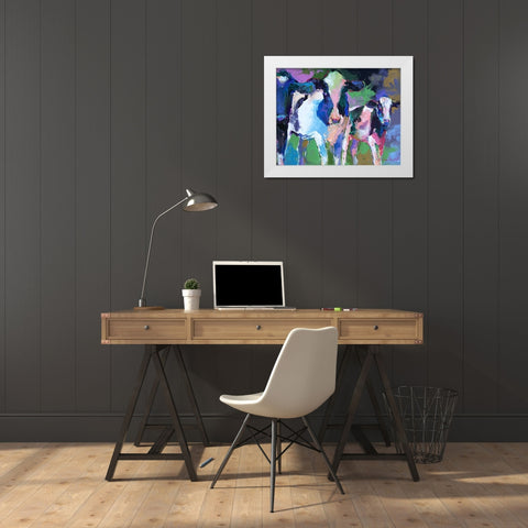 Art 3 Cows White Modern Wood Framed Art Print by Wallich, Richard