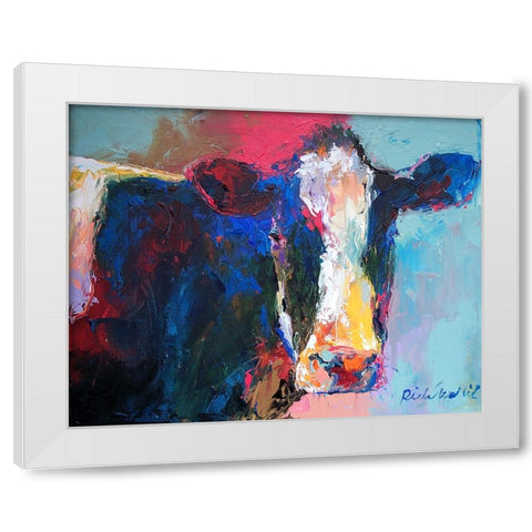 Art B Cow White Modern Wood Framed Art Print by Wallich, Richard