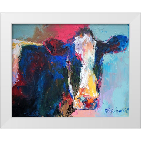 Art B Cow White Modern Wood Framed Art Print by Wallich, Richard
