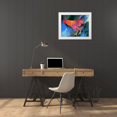 Art Chicken White Modern Wood Framed Art Print by Wallich, Richard