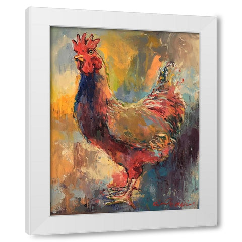Art Rooster 1 White Modern Wood Framed Art Print by Wallich, Richard