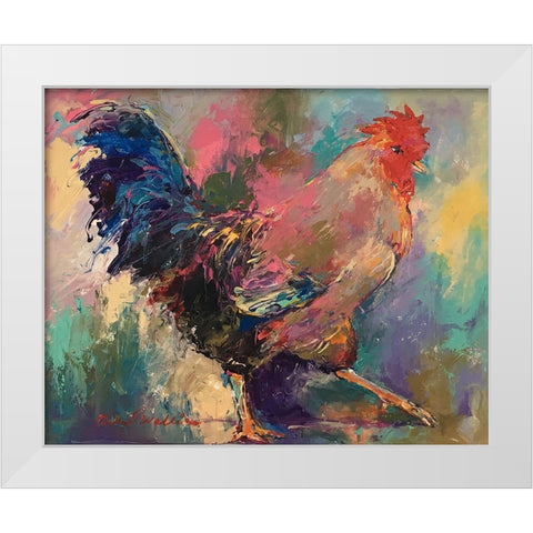 Art Rooster 2 White Modern Wood Framed Art Print by Wallich, Richard