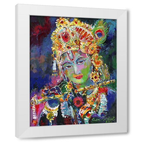 Krishna White Modern Wood Framed Art Print by Wallich, Richard