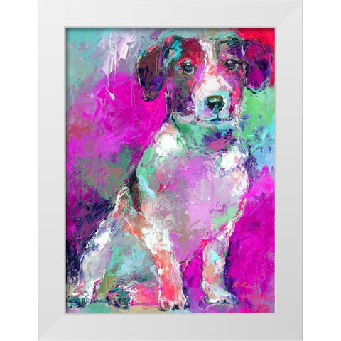Art Russell Terrier White Modern Wood Framed Art Print by Wallich, Richard