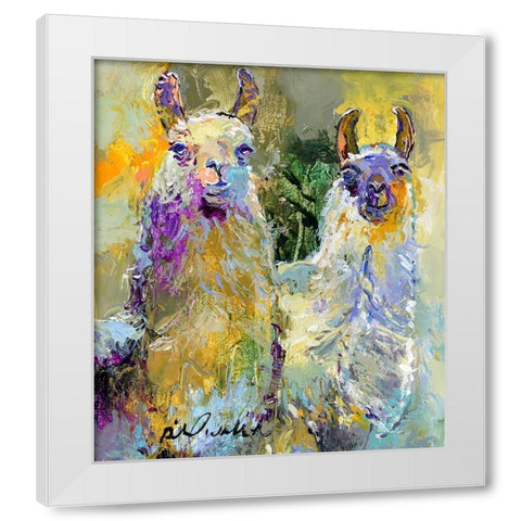 Llamas White Modern Wood Framed Art Print by Wallich, Richard