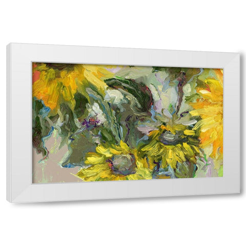 Sunflowers 2 White Modern Wood Framed Art Print by Wallich, Richard