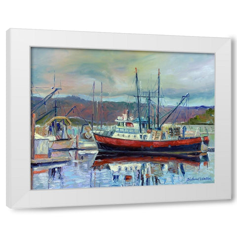 Red Boat White Modern Wood Framed Art Print by Wallich, Richard