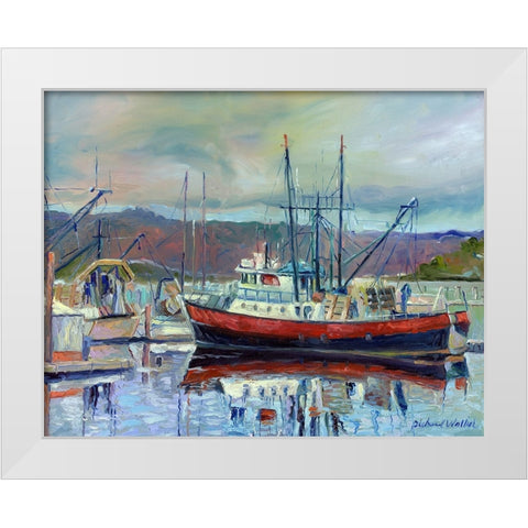 Red Boat White Modern Wood Framed Art Print by Wallich, Richard