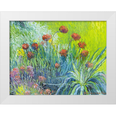 Art Flowers 1 White Modern Wood Framed Art Print by Wallich, Richard