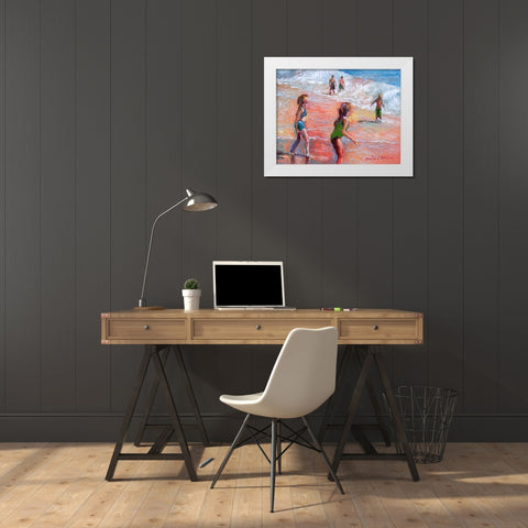 Kids 1 White Modern Wood Framed Art Print by Wallich, Richard