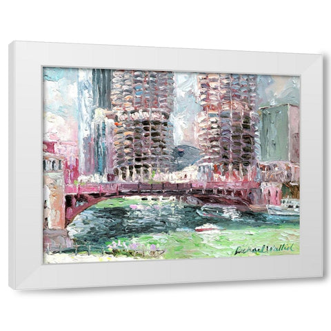 Marina Towers White Modern Wood Framed Art Print by Wallich, Richard