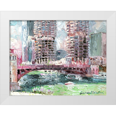 Marina Towers White Modern Wood Framed Art Print by Wallich, Richard