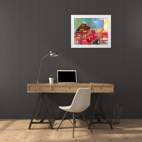 Piano Bar 2 White Modern Wood Framed Art Print by Wallich, Richard