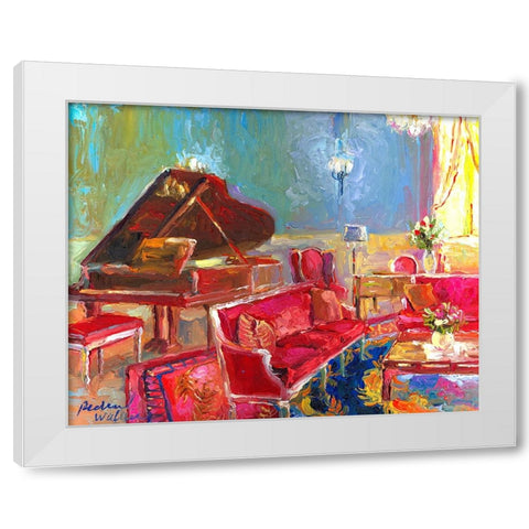 Piano Bar 2 White Modern Wood Framed Art Print by Wallich, Richard