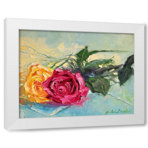 Roses 1 White Modern Wood Framed Art Print by Wallich, Richard