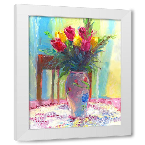 Roses 4 White Modern Wood Framed Art Print by Wallich, Richard