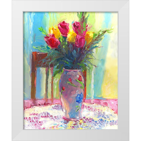 Roses 4 White Modern Wood Framed Art Print by Wallich, Richard