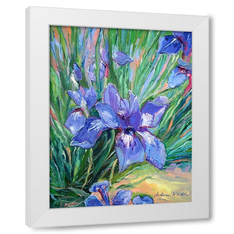 Iris White Modern Wood Framed Art Print by Wallich, Richard