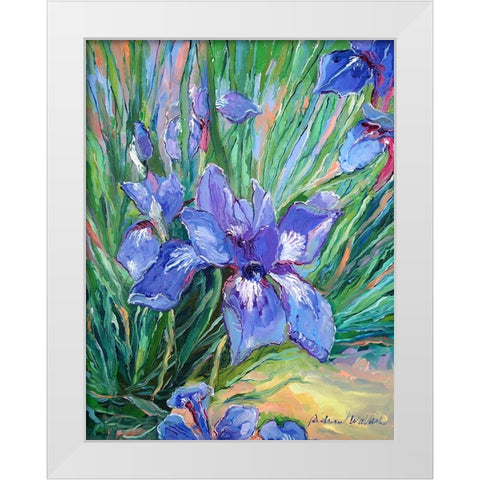 Iris White Modern Wood Framed Art Print by Wallich, Richard