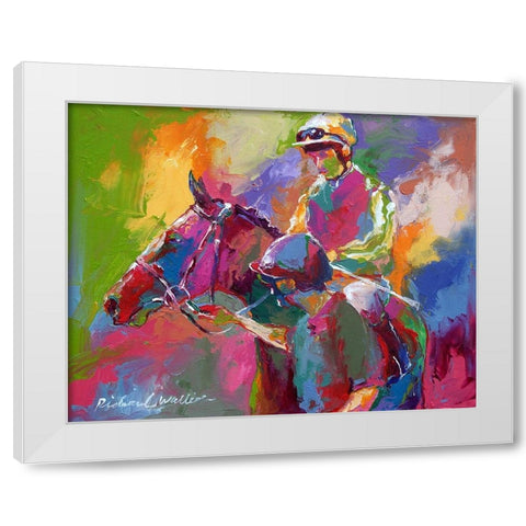 Jockeys White Modern Wood Framed Art Print by Wallich, Richard