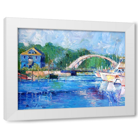 Blue White Modern Wood Framed Art Print by Wallich, Richard