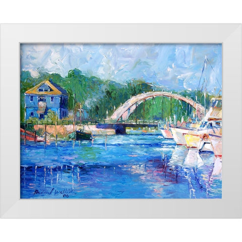 Blue White Modern Wood Framed Art Print by Wallich, Richard
