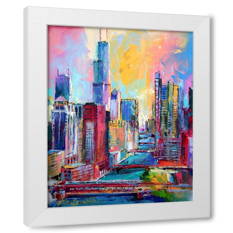 Chicago 3 White Modern Wood Framed Art Print by Wallich, Richard