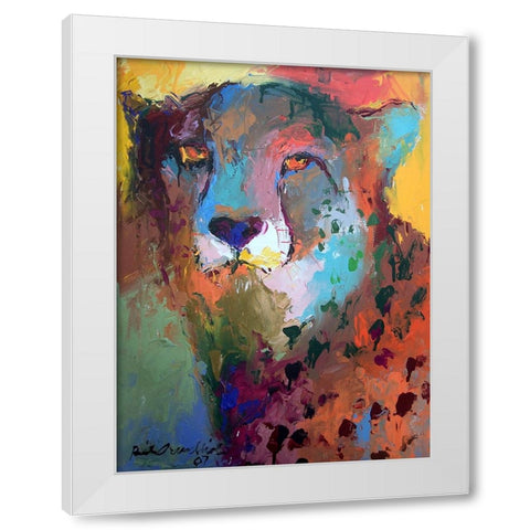 Cheetah White Modern Wood Framed Art Print by Wallich, Richard