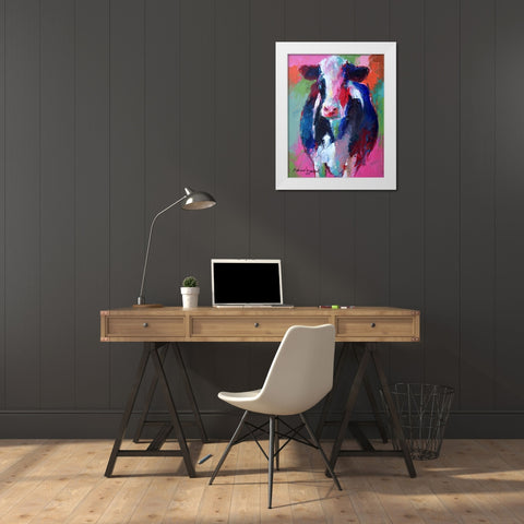 Cow White Modern Wood Framed Art Print by Wallich, Richard