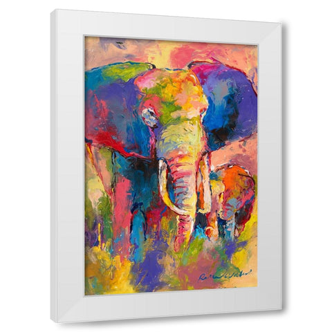 Elephant 1 White Modern Wood Framed Art Print by Wallich, Richard