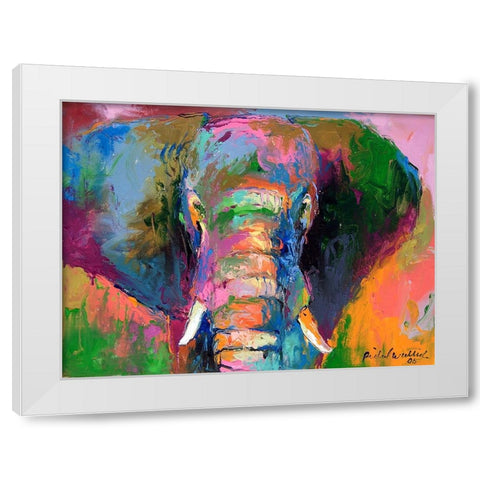 Elephant 2 White Modern Wood Framed Art Print by Wallich, Richard